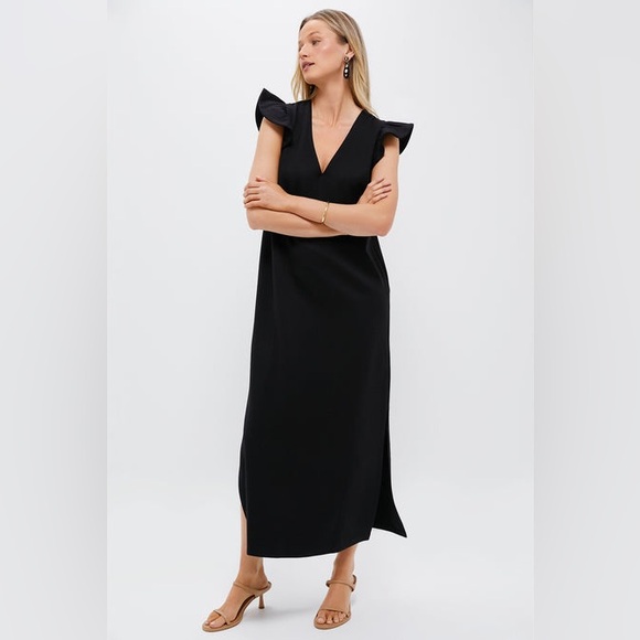 TUCKERNUCK POMANDER PLACE Black Flutter Sleeve Miko Dress Maxi Size XXL $168 - Picture 2 of 11